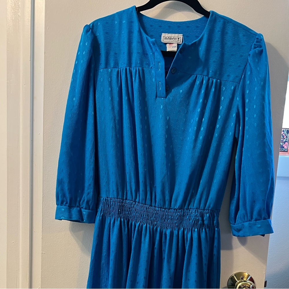 Vintage Blue Midi Dress